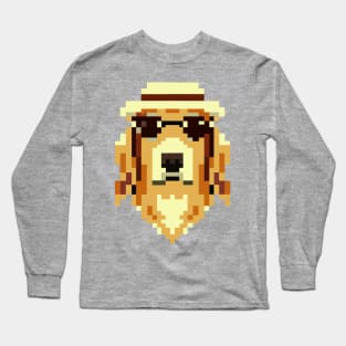 Golden Retriever Pixel Art Dog Lover Puppy Retro Long Sleeve T-Shirt